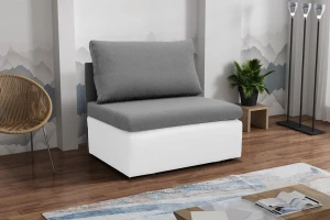 Kleines Einzelschlafsofa mit Bettkasten Toledo Grau/Weiß