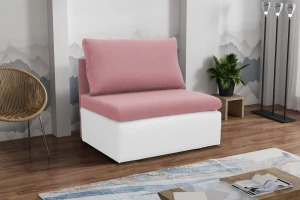 Kleines Einzelschlafsofa mit Bettkasten Toledo Rosa/Weiß