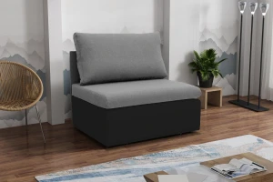 Kleines Einzelschlafsofa mit Bettkasten Toledo Grau/Schwarz