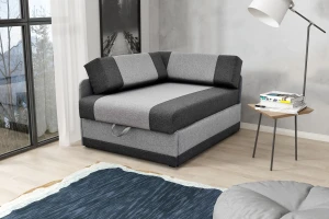 Ecksofa mit Schlaffunktion und Bettkasten Vaxer Ecksofa Graphit/Grau