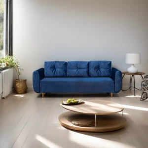 Schlafsofa mit Bettkasten Seville Dunkelblau