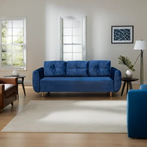 Schlafsofa mit Bettkasten Seville Dunkelblau