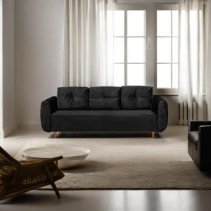 Schlafsofa mit Bettkasten Seville Schwarz