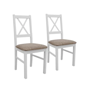 Set aus 2x Holzstuhl NIL10 Weiß/Beige