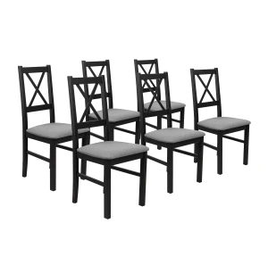 Set aus 6x Holzstuhl NIL10 Schwarz