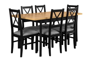 Set aus 6x Holzstuhl NIL10 Schwarz