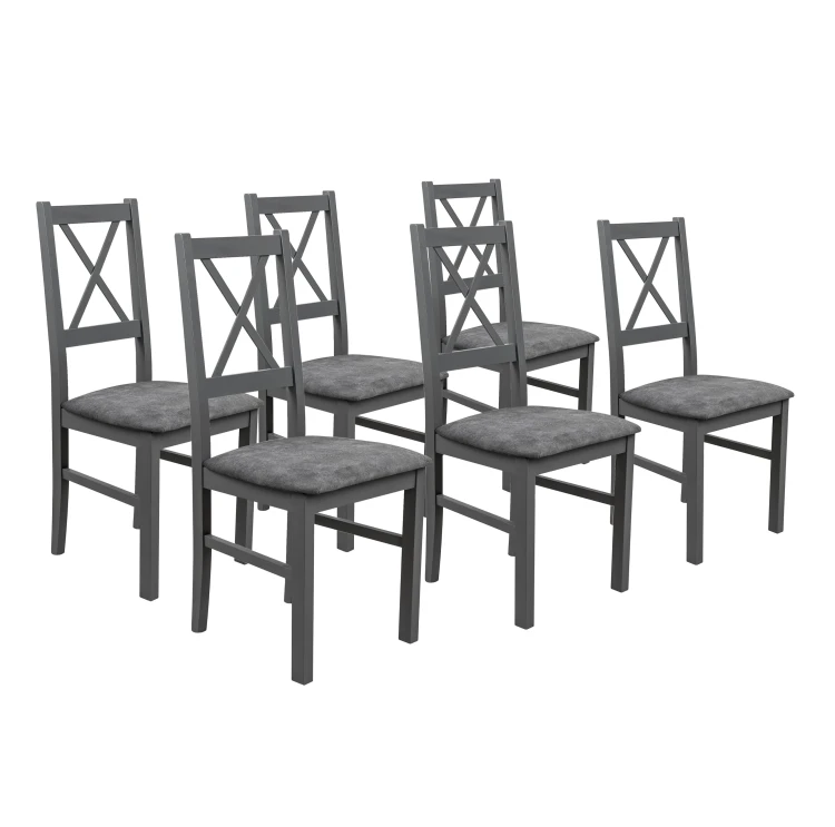 Set aus 6x Holzstuhl NIL10 Graphit