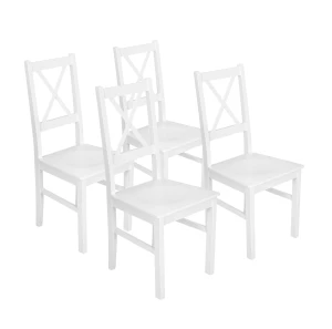 Set aus 4x Holzstuhl NIL10D Weiß