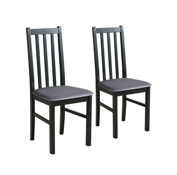 Set aus 2x Holzstuhl BOS10 Schwarz/Grau