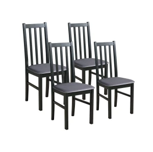 Set aus 4x Holzstuhl BOS10 Schwarz/Grau
