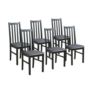 Set aus 6x Holzstuhl BOS10 Schwarz/Grau