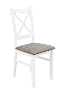 Satz von 4x Holzstuhl KRZ Weiß/Hellbraun