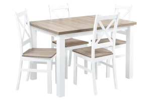 Satz von 2x Holzstuhl KRT Weiß/Eiche Sonoma