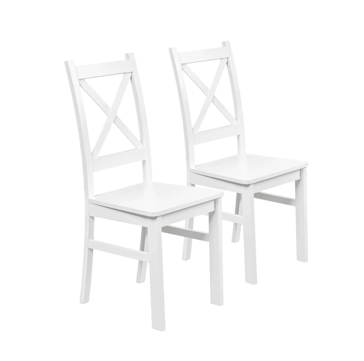Satz von 2x Holzstuhl KRT  Weiß/Weiß
