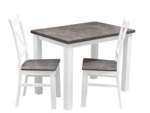 Satz von 2x Holzstuhl KRT Weiß/Beton