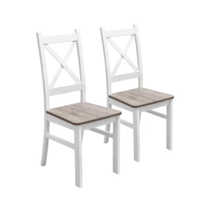Satz von 2x Holzstuhl KRT Weiß/San Remo