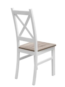 Satz von 4x Holzstuhl KRT Weiß/San Remo
