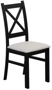 Gepolsterter Kreuzstuhl Schwarz/Beige