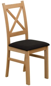 Gepolsterter Kreuzstuhl Eiche Artisan/Schwarz