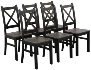 Set 6x Holzstuhl KRT Schwarz/Beton