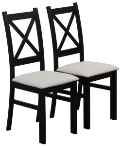 Set 2x Gepolsterter Stuhl KRZ Schwarz/Beige