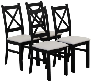 Set 4x Gepolsterter Stuhl KRZ Schwarz/Beige