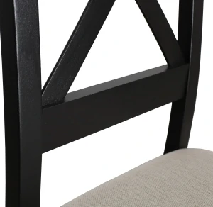 Set 6x Gepolsterter Stuhl KRZ Schwarz/Beige