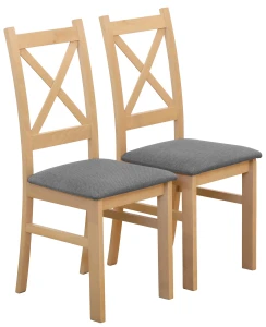 Set 2x gepolsterte Stühle KRZ Eiche Artisan/Grau