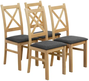 Set 4x gepolsterte Stühle KRZ Eiche Artisan/Grafit