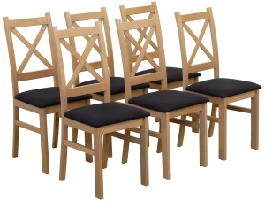 Set 6x gepolsterte Stühle KRZ Eiche Artisan/Schwarz