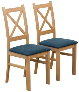 Set 2x gepolsterte Stühle KRZ Eiche Artisan/Türkis