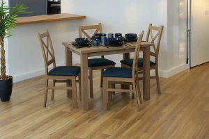 Set 4x gepolsterte Stühle KRZ Eiche Artisan/Türkis