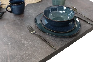 Ausziehbarer Küchentisch LAP 150x80 Schwarz/Beton