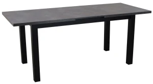 Tisch-Set 150/190x80 mit 6 Stühlen M003-6 Schwarz/Beton