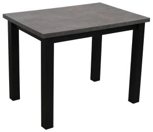 Tisch 100x70 Schwarz/Beton mit 4 Stühlen Schwarz/Beige M004-4