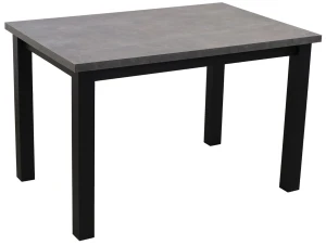 Tisch 120x80 Schwarz/Beton mit 6 Stühlen Schwarz/Beige M005-6