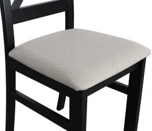 Ausziehbarer Tisch 150/190x80 Schwarz/Beton mit 6 Stühlen Schwarz/Beige M006-6