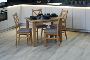 Tisch-Set 100x70 Eiche Artisan mit 4 Stühlen Eiche Artisan/Grau M007-4