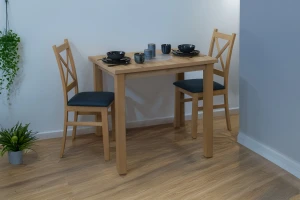 Tisch 100x70 Eiche Artisan mit 2 Stühlen Eiche Artisan/Türkis M013-2