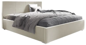Polsterbett mit Matratze Katia 160x200 Beige Metallrahmen