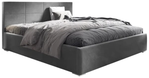 Polsterbett mit Matratze Katia 120x200 Grau Metallrahmen