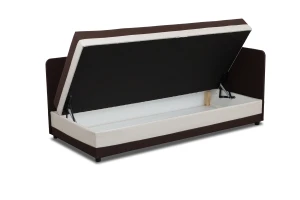Einzelbett mit Box Hirek 90x200 Braun/Ecru