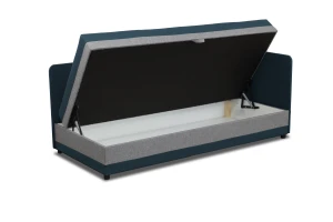 Einzelbett mit Box Hirek 90x200 Türkis/Grau