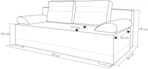 Sofa mit Schlaffunktion Eufori Plus Graphit