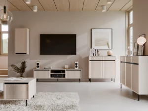 RTV-Schrank mit geriffelten Fronten Yukashi 2S T312 Beige