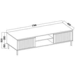 RTV-Schrank mit geriffelten Fronten Yukashi 2S T312 Beige