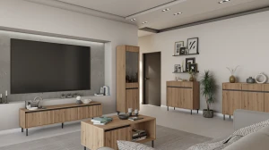 Couchtisch mit geriffelter Front Yukashi 2S T201 Eiche Evoke
