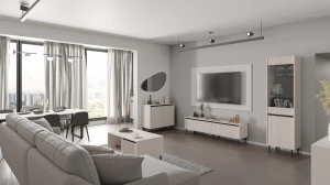 Couchtisch mit geriffelter Front Yukashi 2S T201 Beige