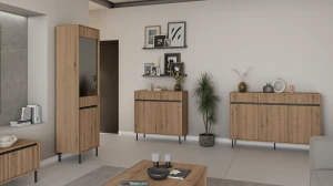 Kommode mit geriffelter Front Yukashi 2F2S T822 Eiche Evoke