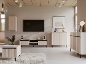 Kommode mit geriffelter Front Yukashi 2F2S T822 Beige